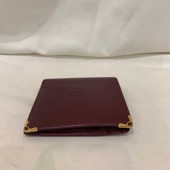 Cartier Red Leather Coin Case/Wallett Sku#84375  (Gently Used, wear) - Picture 4 of 12